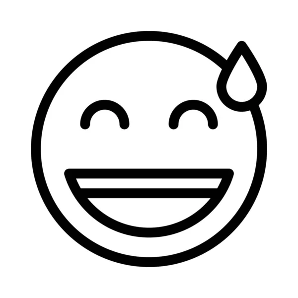 Pictorial Representation Grinning Face Sweat Drop — ストックベクタ