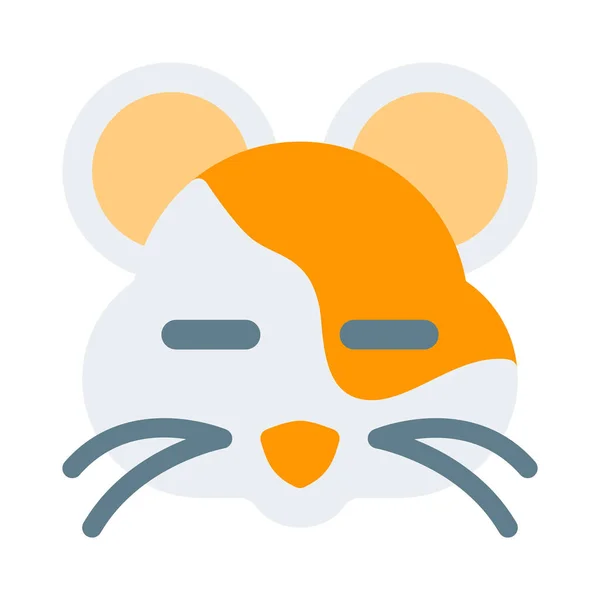 Hamster Com Olhos Fechados Emoji Expressão Facial — Vetor de Stock