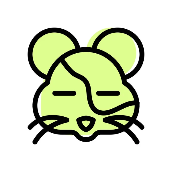 Hamster Closed Eye Facial Expression Emoji — 스톡 벡터