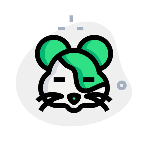 Hamster Com Olhos Fechados Emoji Expressão Facial — Vetor de Stock