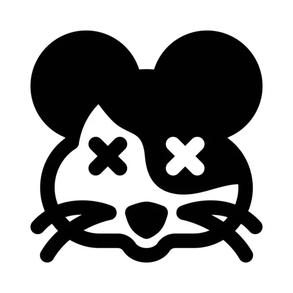 Ojos Cruzados Hámster Mascota Cara Emoji Compartida Internet — Vector de stock