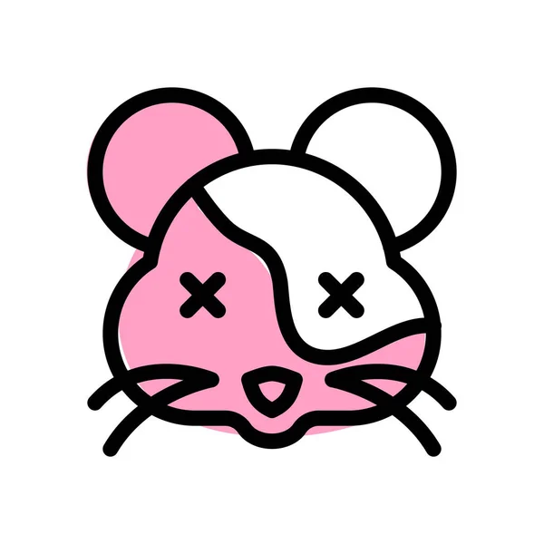 Olhos Cruzados Pet Hamster Rosto Emoji Compartilhado Internet — Vetor de Stock