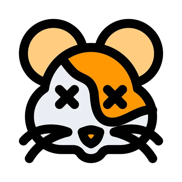 Yeux Croisés Visage Hamster Animal Emoji Partagé Sur Internet — Image vectorielle