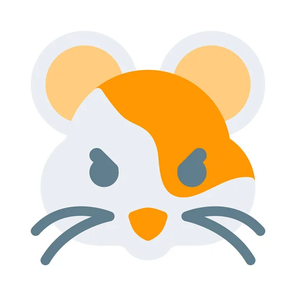 Hamster Pouting Facial Expression Emoticon Shared Messenger — стоковый вектор