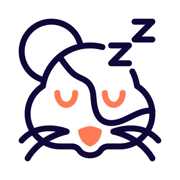 Hamster Sleeping Emoticon Alphabets Surrounding — 스톡 벡터