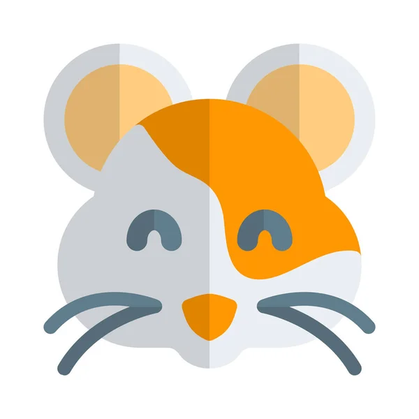 Rosto Hamster Sorridente Feliz Com Olhos Fechados Emoticon — Vetor de Stock