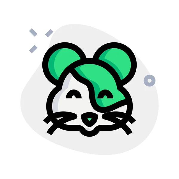 Rosto Hamster Sorridente Feliz Com Olhos Fechados Emoticon — Vetor de Stock