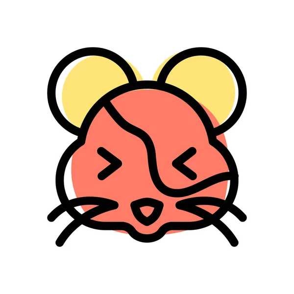 Hamster Squint Olhos Sorridentes Emoticon Expressão Facial —  Vetores de Stock