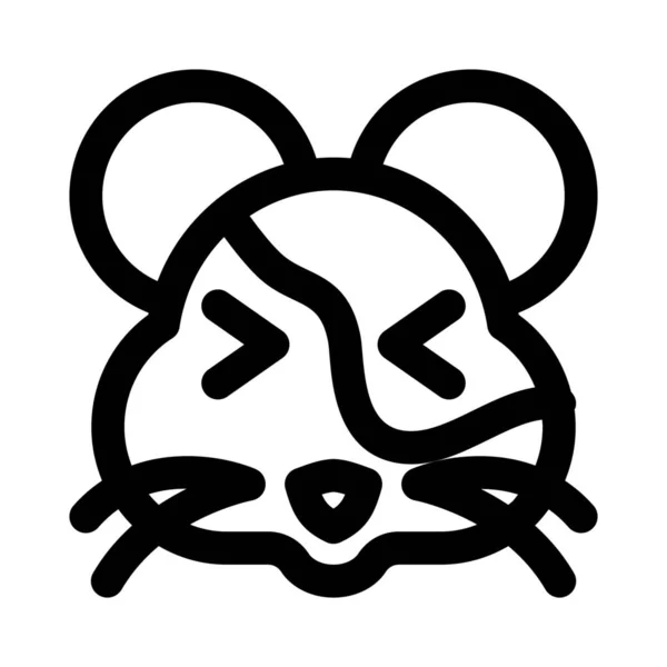 Hamster Squint Olhos Sorridentes Emoticon Expressão Facial — Vetor de Stock