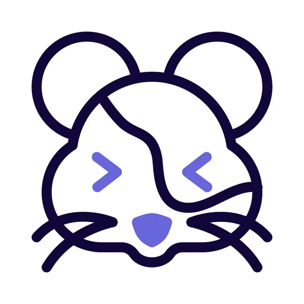 Hamster Squint Olhos Sorridentes Emoticon Expressão Facial — Vetor de Stock