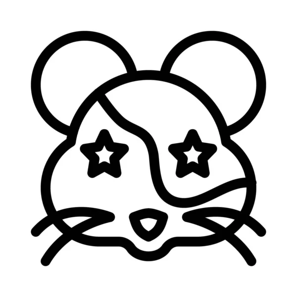 Star Stuck Eyes Hamster Emoticon — 스톡 벡터