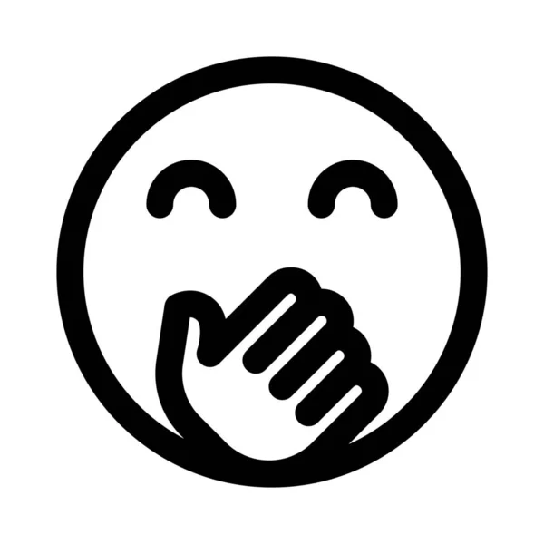 Schüchterner Gesichtsausdruck Mit Der Hand Über Dem Mund — Stockvektor
