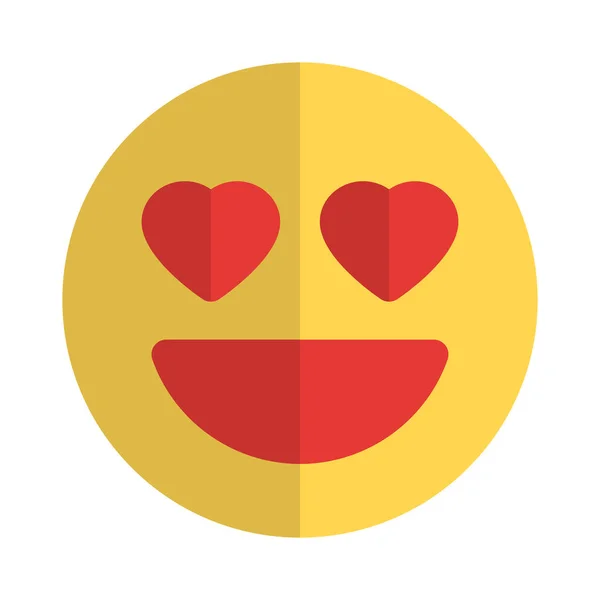 Εικονιστική Αναπαράσταση Των Ματιών Της Καρδιάς Χαμογελαστό Emoticon — Διανυσματικό Αρχείο