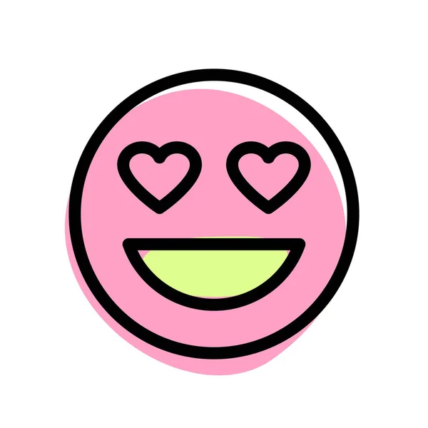 Representación Pictórica Los Ojos Del Corazón Emoticono Sonriente — Archivo Imágenes Vectoriales