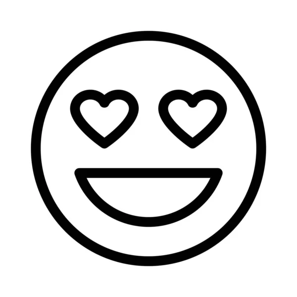 Εικονιστική Αναπαράσταση Των Ματιών Της Καρδιάς Χαμογελαστό Emoticon — Διανυσματικό Αρχείο