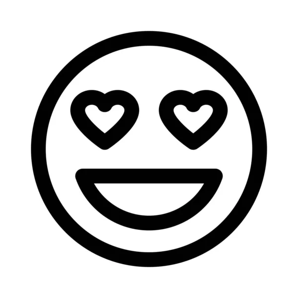 Bild Representation Hjärta Ögon Leende Emoticon — Stock vektor