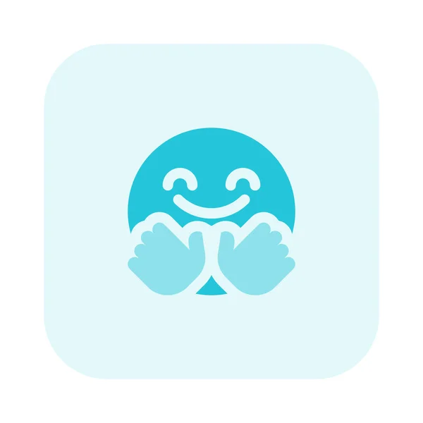 Abraçando Emoji Expressão Compartilhada Mensageiro Instantâneo — Vetor de Stock