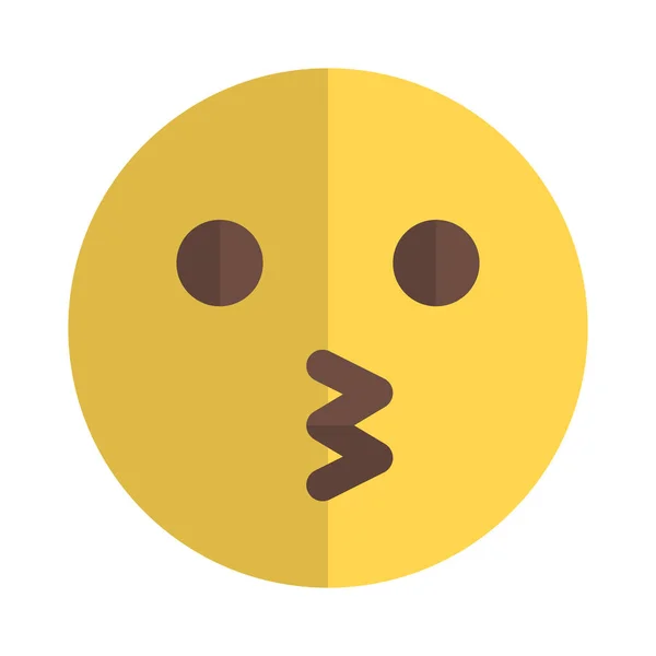 Expresión Cara Beso Emoji Con Los Ojos Abiertos — Vector de stock