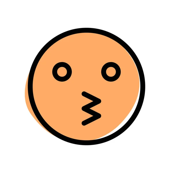 Kissing Face Expression Emoji Eyes Open — стоковый вектор
