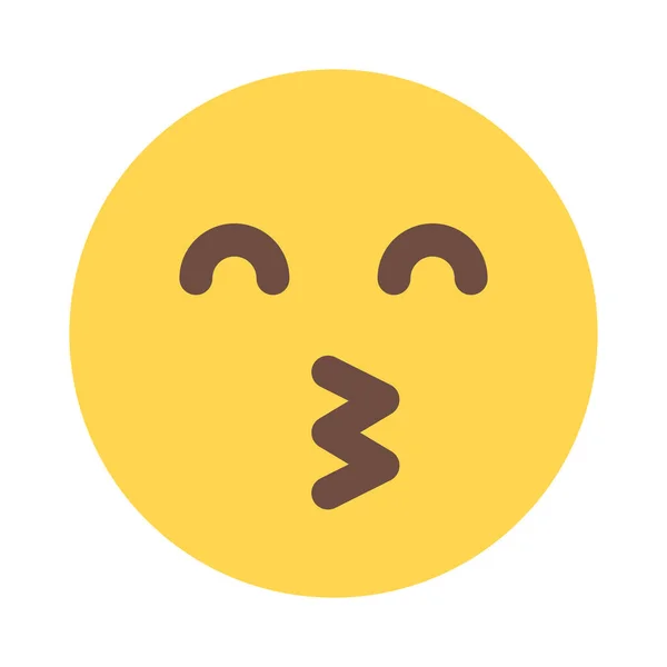 Expresión Cara Beso Emoji Con Los Ojos Cerrados — Vector de stock