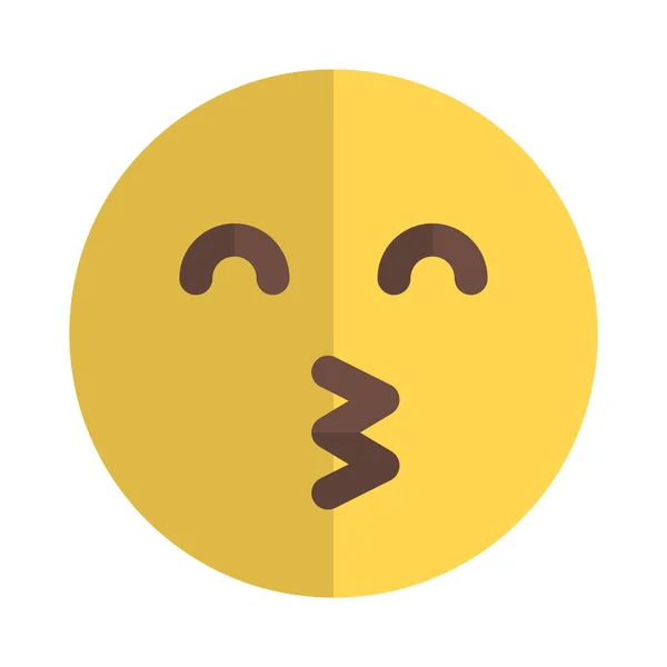 Kissing Face Expression Emoji Eyes Closed — Stock Vector