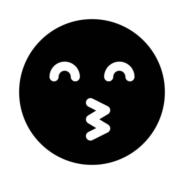 Embrasser Visage Expression Emoji Avec Les Yeux Fermés — Image vectorielle