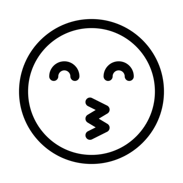Csók Arc Kifejezés Emoji Csukott Szemmel — Stock Vector