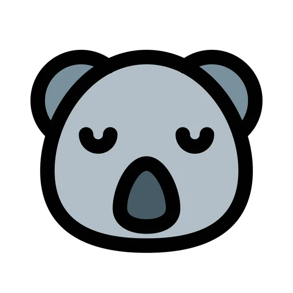 Smutna Twarz Obraz Przedstawiający Koala Emoji Czacie — Wektor stockowy