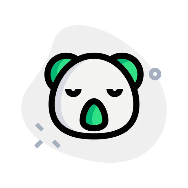 Sad Face Pictorial Representation Koala Emoji Chat — стоковый вектор