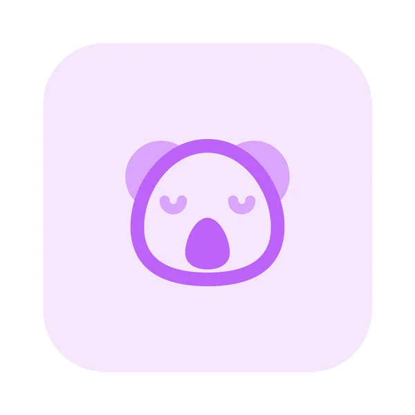 Triste Volto Rappresentazione Pittorica Koala Emoji Chat — Vettoriale Stock