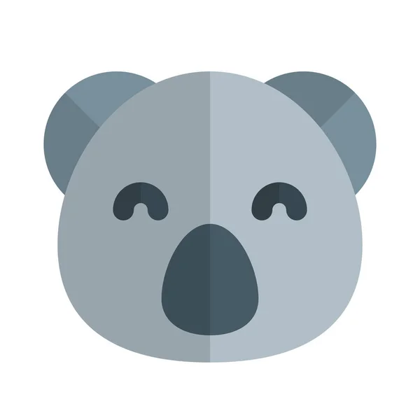 Gülen Koala Suratlı Mutlu Gözler Kapalı Emoji — Stok Vektör