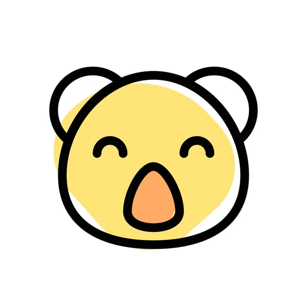 Szczęśliwa Uśmiechnięta Koala Twarz Zamkniętymi Oczami Emoji — Wektor stockowy