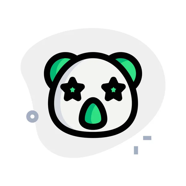 Estrela Presa Olhos Emoticon Koala —  Vetores de Stock