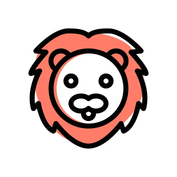 King Jungle Lion Face Pictorial Representation Emoji — ストックベクタ