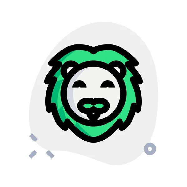 Král Džungle Lev Tvář Obrazové Znázornění Emoji — Stockový vektor