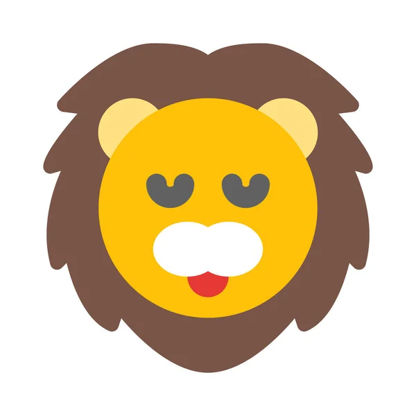 Umfangreiches Emoticon Mit Löwenausdruck Isoliertem Ort — Stockvektor