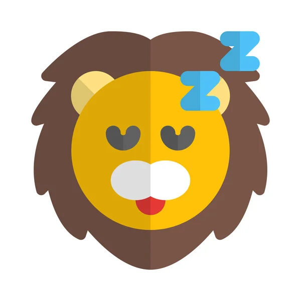 Sleeping Lion Emoticon Rappresentazione Pittorica Condivisa Messenger — Vettoriale Stock