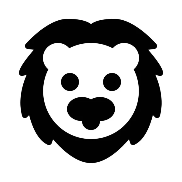 Happy Smiling Lion Face Long Hair Emoji — ストックベクタ