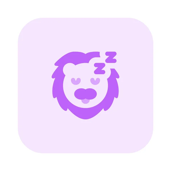 Sleeping Lion Emoticon Pictorial Representation Shared Messenger — ストックベクタ