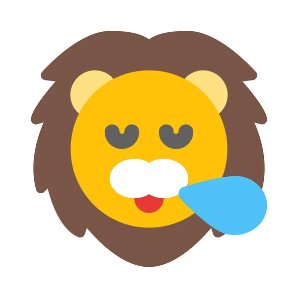 Lion Ronflement Avec Sueur Goutte Nez — Image vectorielle