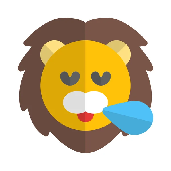 Λιοντάρι Ροχαλίζει Σταγόνα Ιδρώτα Από Μύτη — Διανυσματικό Αρχείο