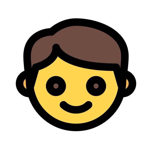 Petit Garçon Visage Représentation Picturale Avec Sourire Emoji — Image vectorielle