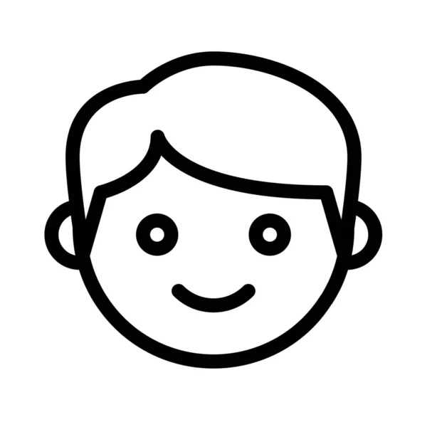 Kisfiú Arc Képi Ábrázolása Mosollyal Emoji — Stock Vector