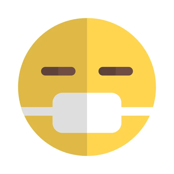 Medical Pollution Mask Emoji Face — Stock Vector