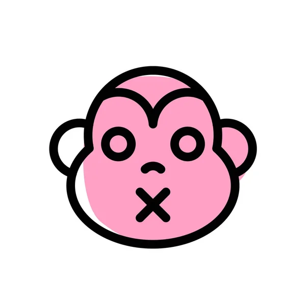 Opice Ústa Zapečetěné Emoji Sdílené Messenger — Stockový vektor