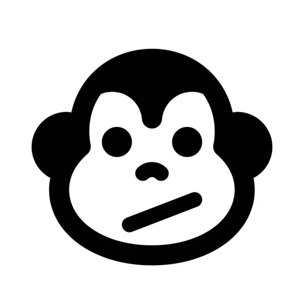 Confundido Mono Expresión Facial Emoji Para Mensajería Instantánea — Vector de stock