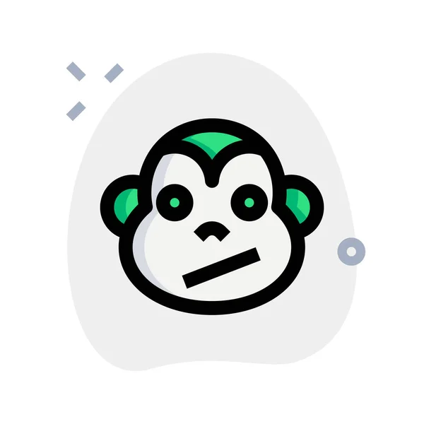 Confused Monkey Facial Expression Emoji Instant Messenger — Stock Vector