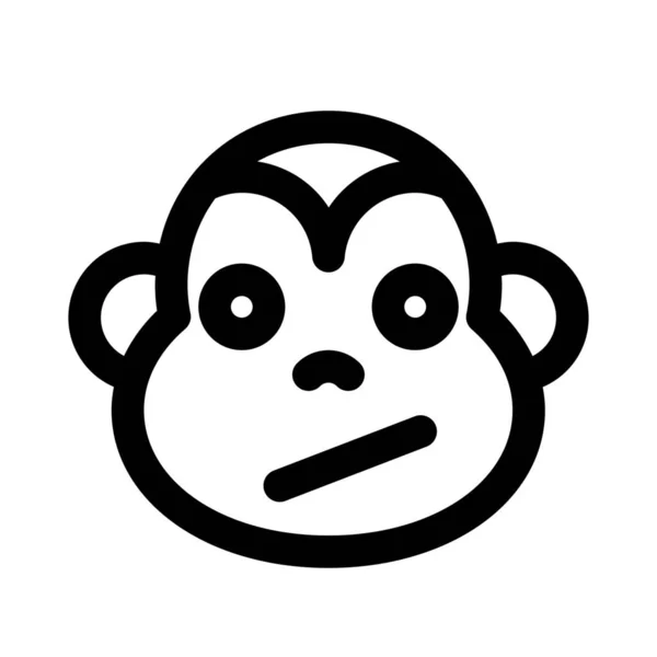 Scimmia Confusa Espressione Facciale Emoji Instant Messenger — Vettoriale Stock