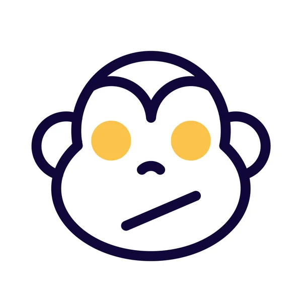 Confused Monkey Facial Expression Emoji Instant Messenger — 스톡 벡터