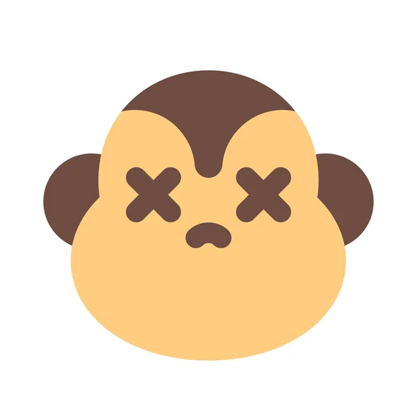 Mouthless Monkey Neutral Stage Eyes Closed — ストックベクタ